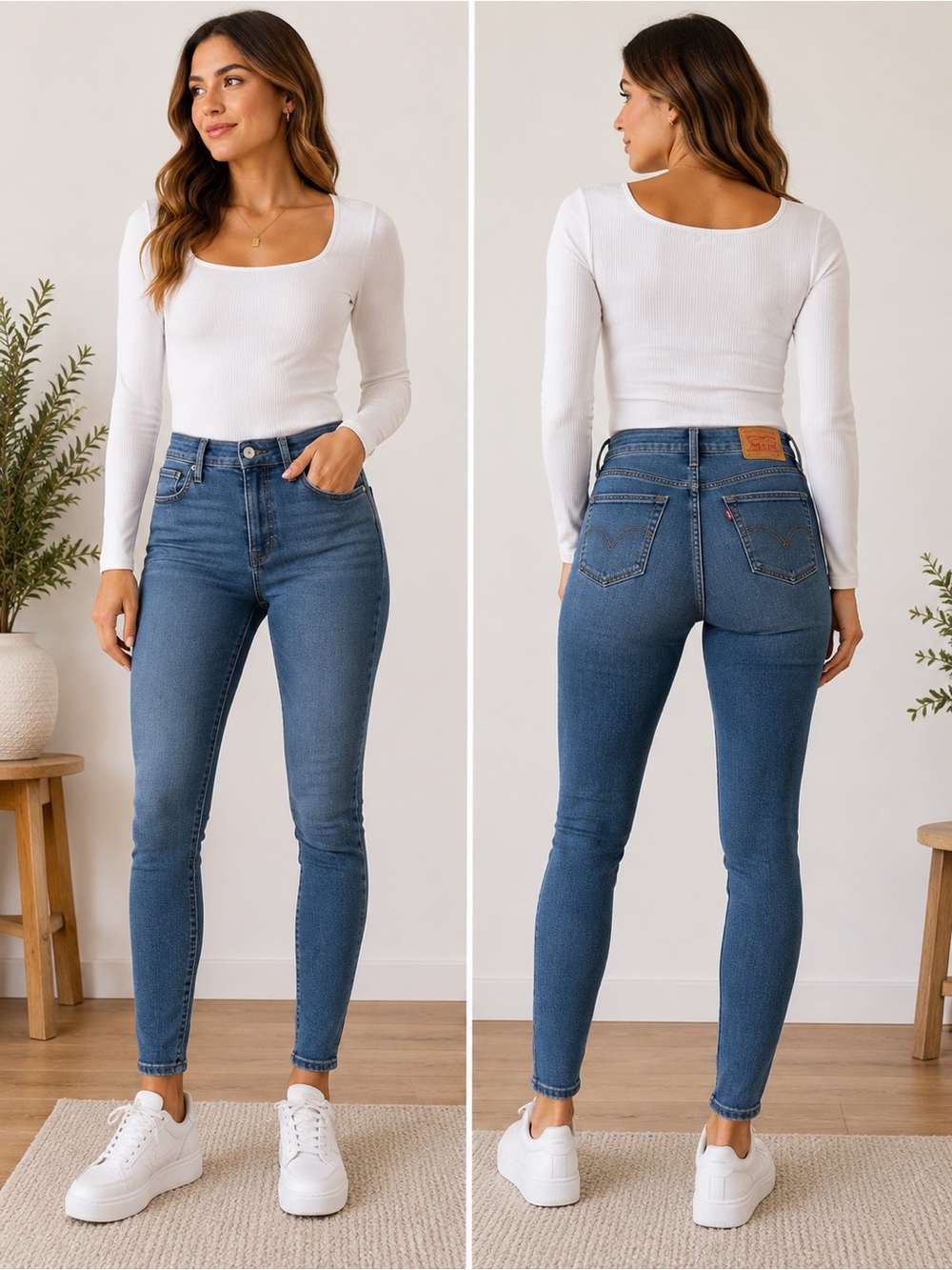 Levi’s 721 High Rise Skinny Jeans Women’s Size 25 Medium Wash Stretch